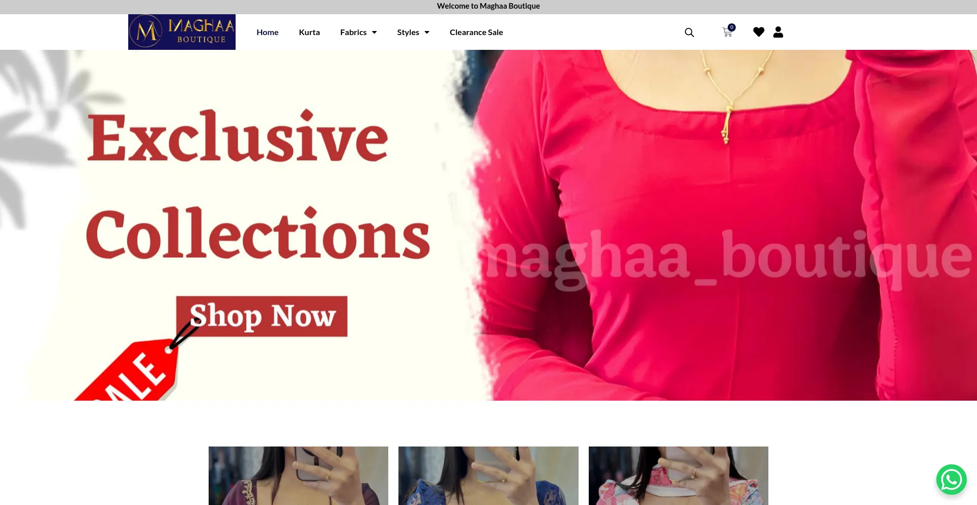 Website screenshot of Maghaaboutique.com