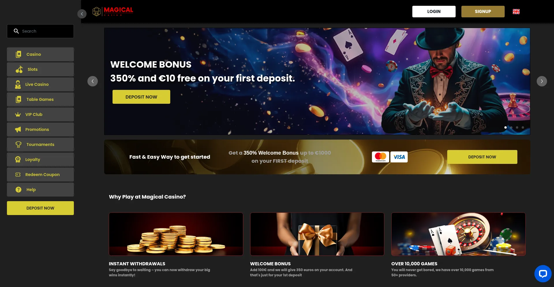 Website screenshot of Magicalcas.com