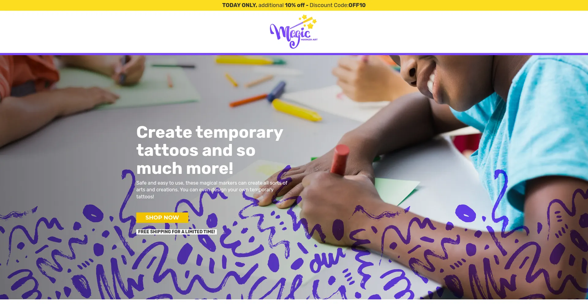 Website screenshot of Magicmarkerarts.com