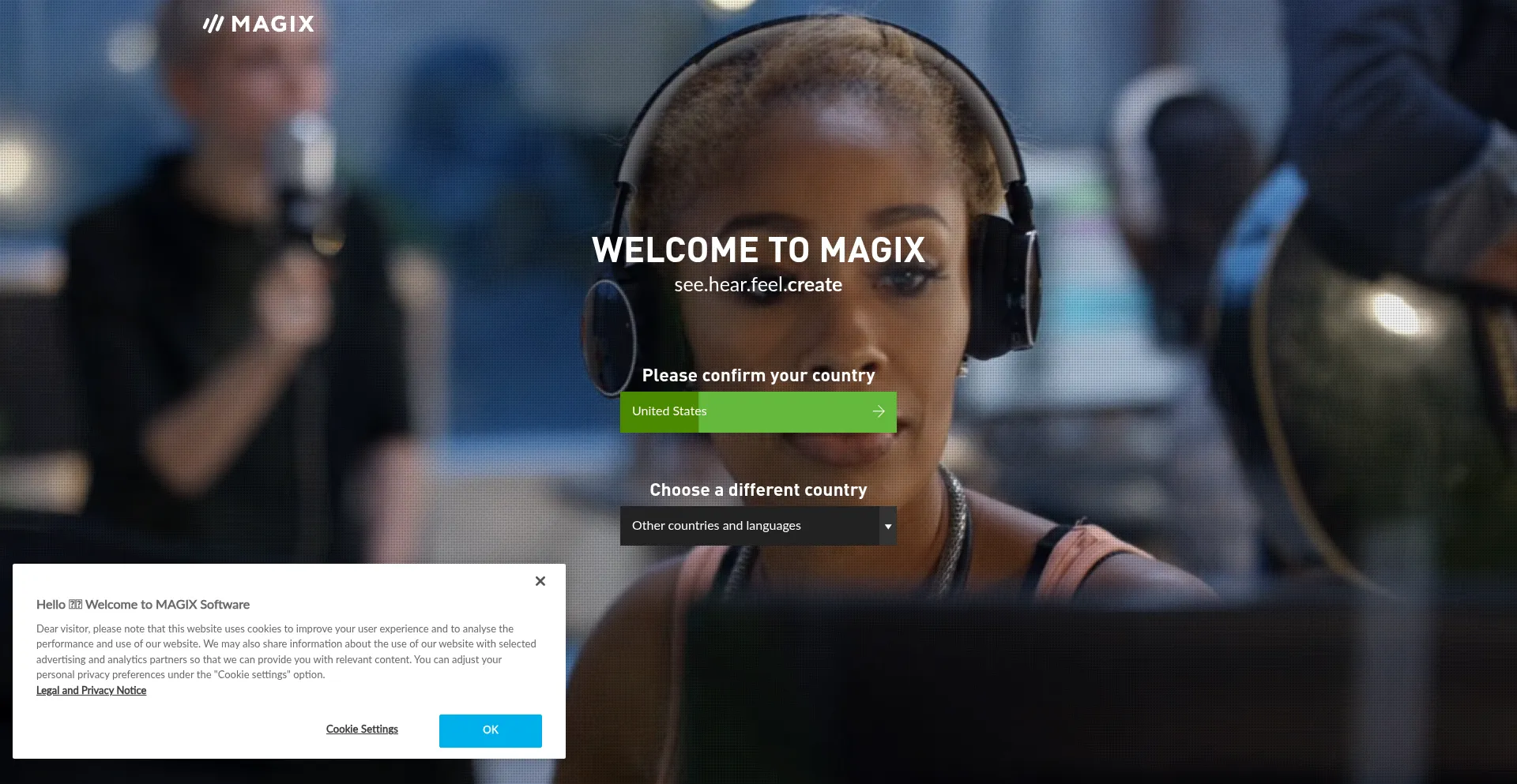 Website screenshot of Magix.net