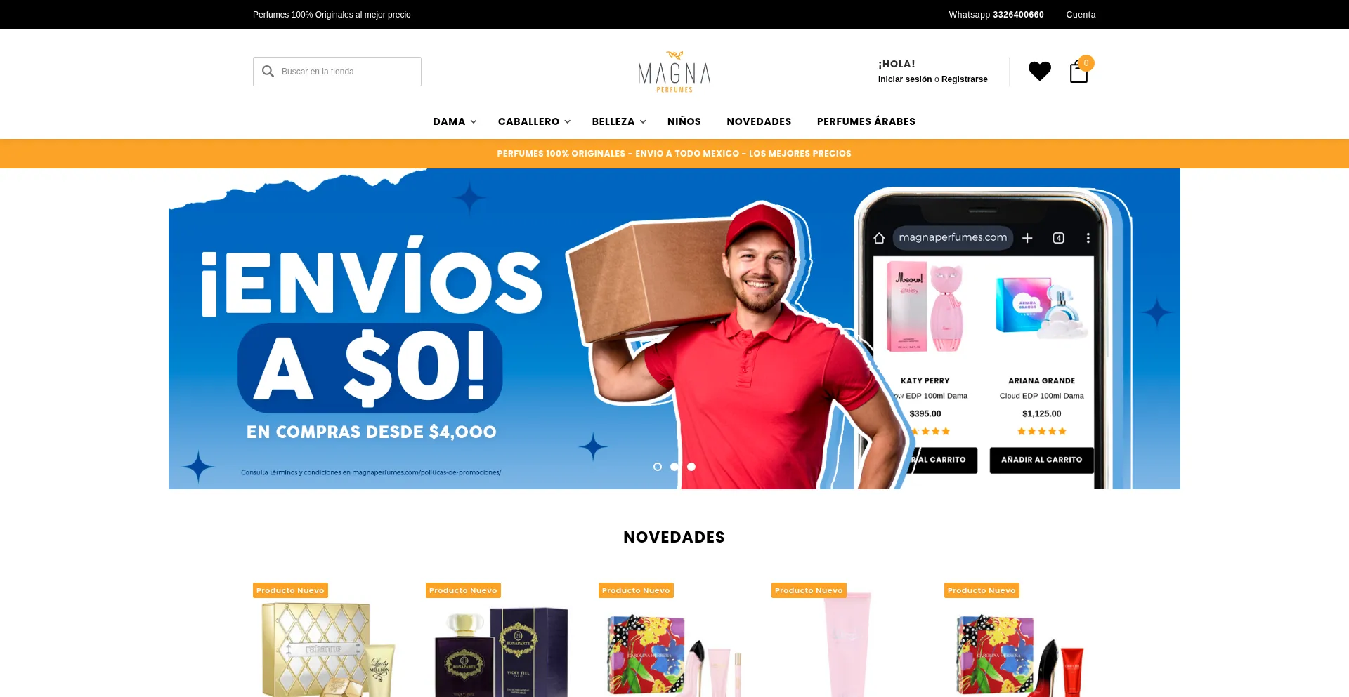 Website screenshot of Magnaperfumes.com