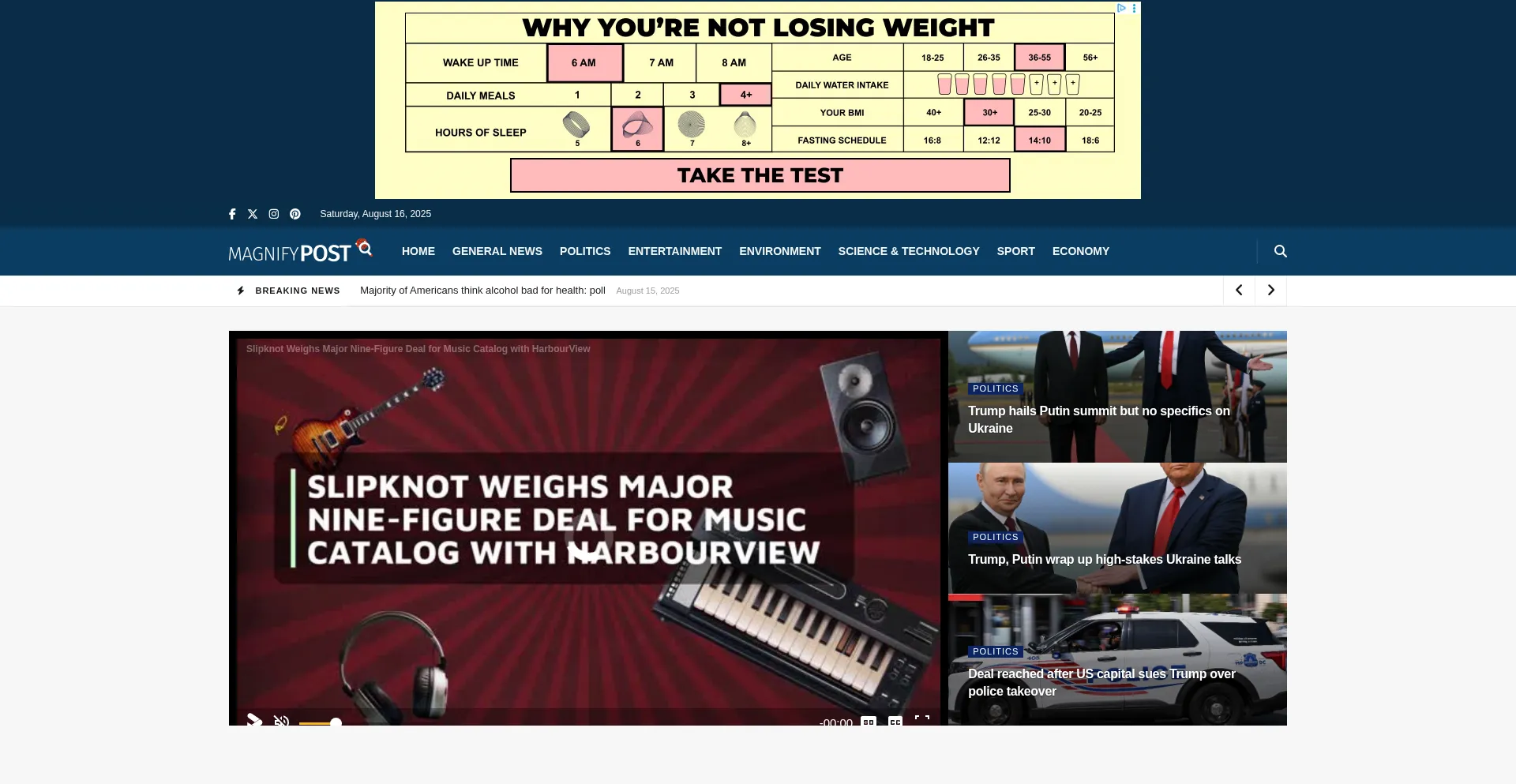Website screenshot of Magnifypost.com