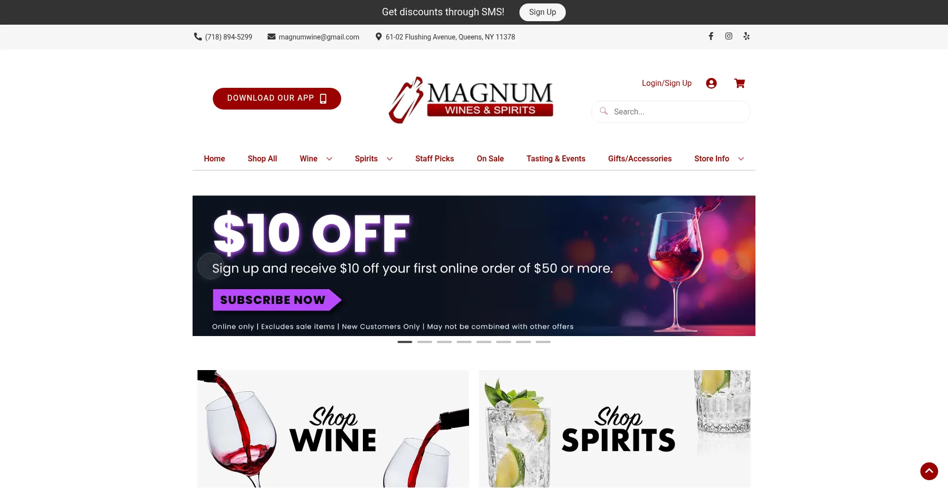 Website screenshot of Magnumwine.com