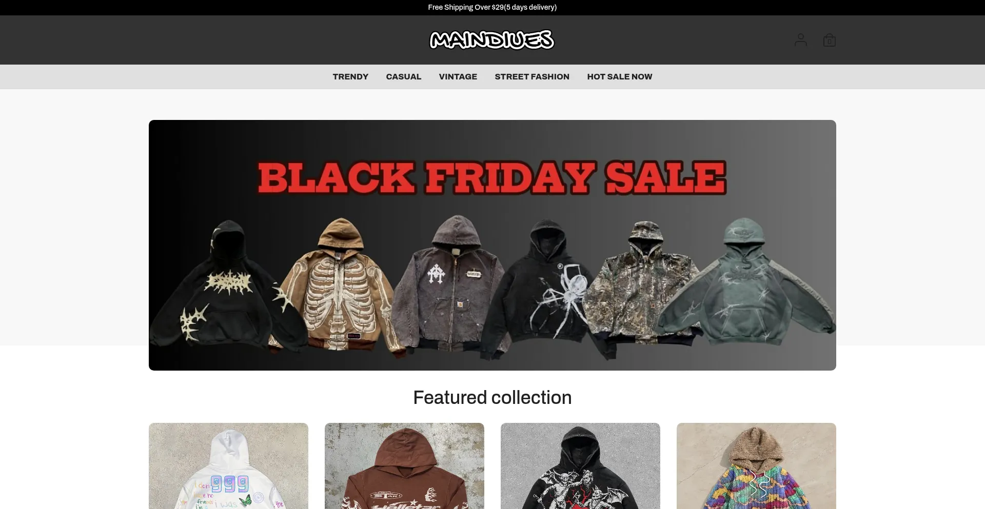 Website screenshot of Maindiues.com