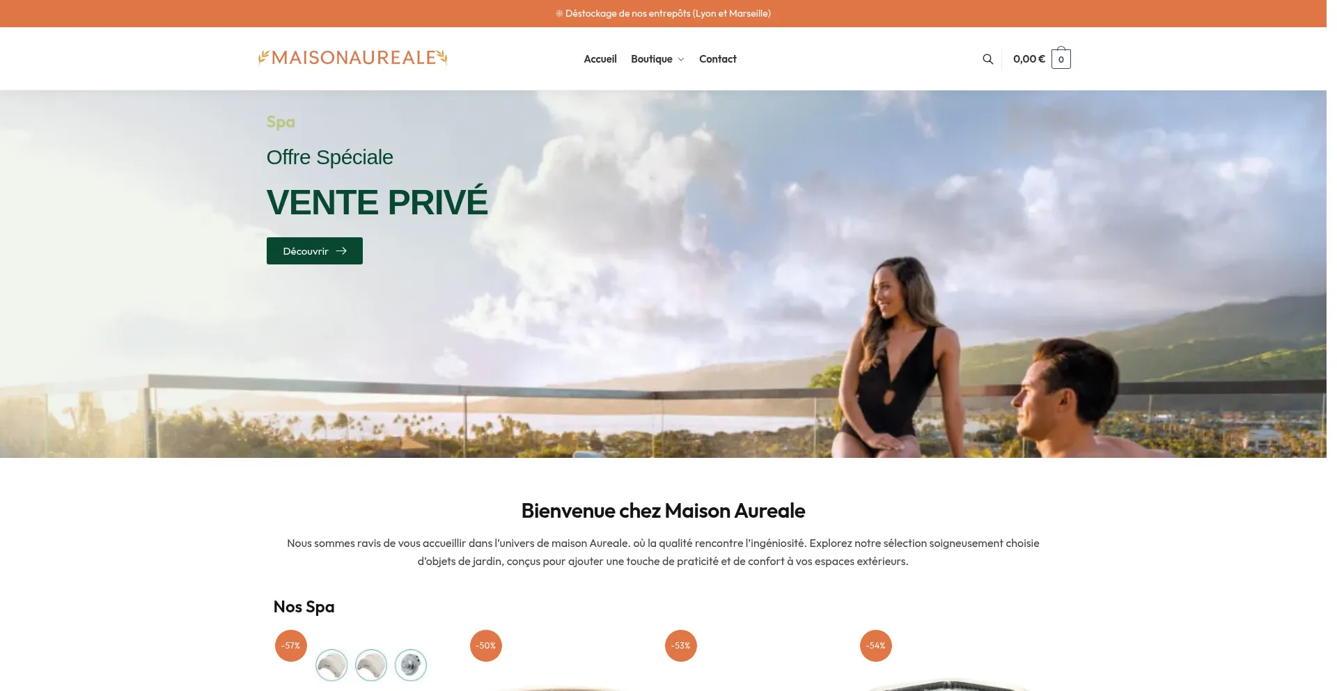 Website screenshot of Maisonaureale.com
