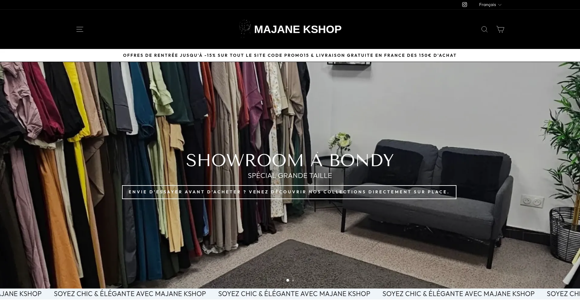 Website screenshot of Majane-kshop.com