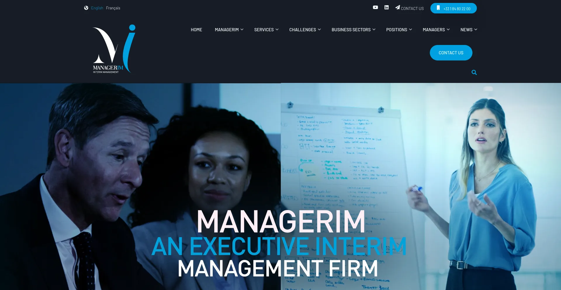 Website screenshot of Managerim.com