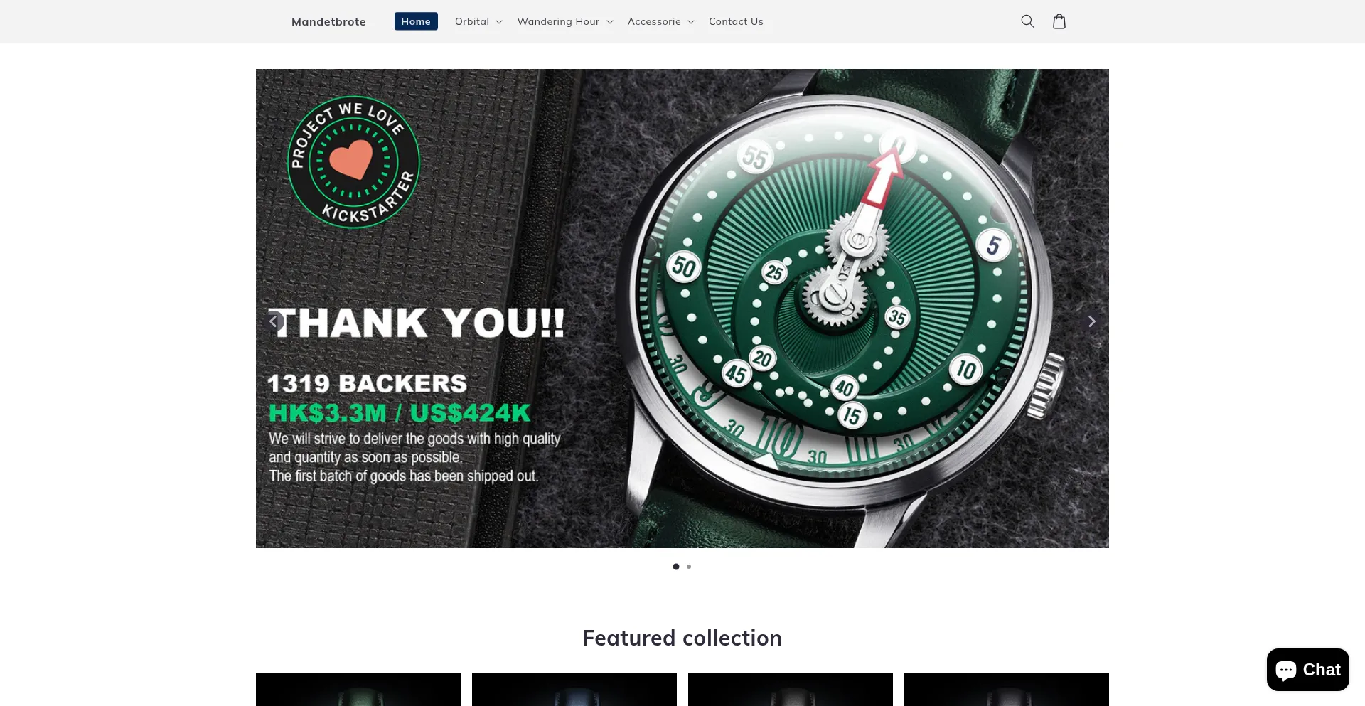 Website screenshot of Mandetbrote.com