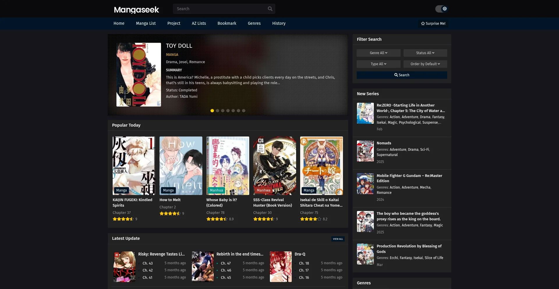 Mangaseek.org Screenshot