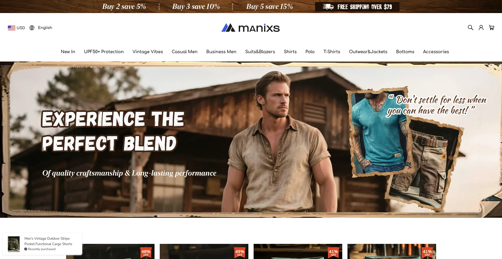 Website screenshot of Manixs.com