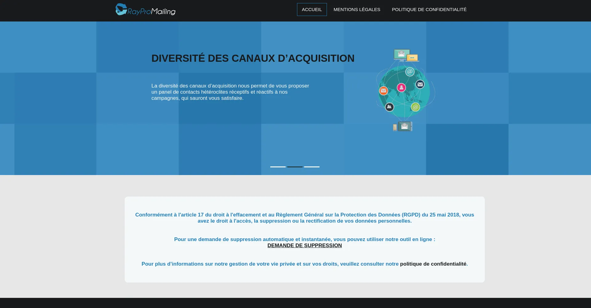 Website screenshot of Mantrip.fr