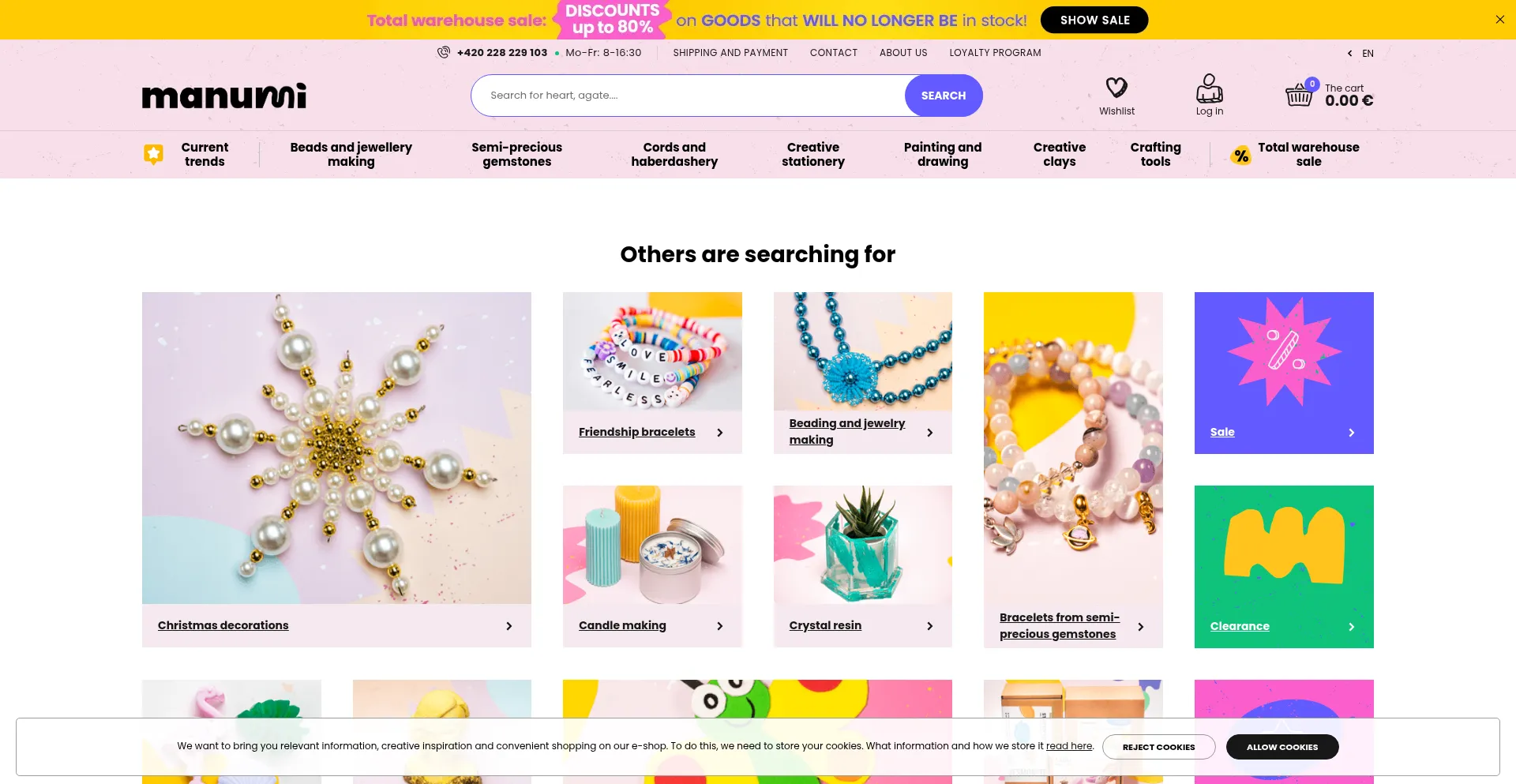 Website screenshot of Manumi.eu