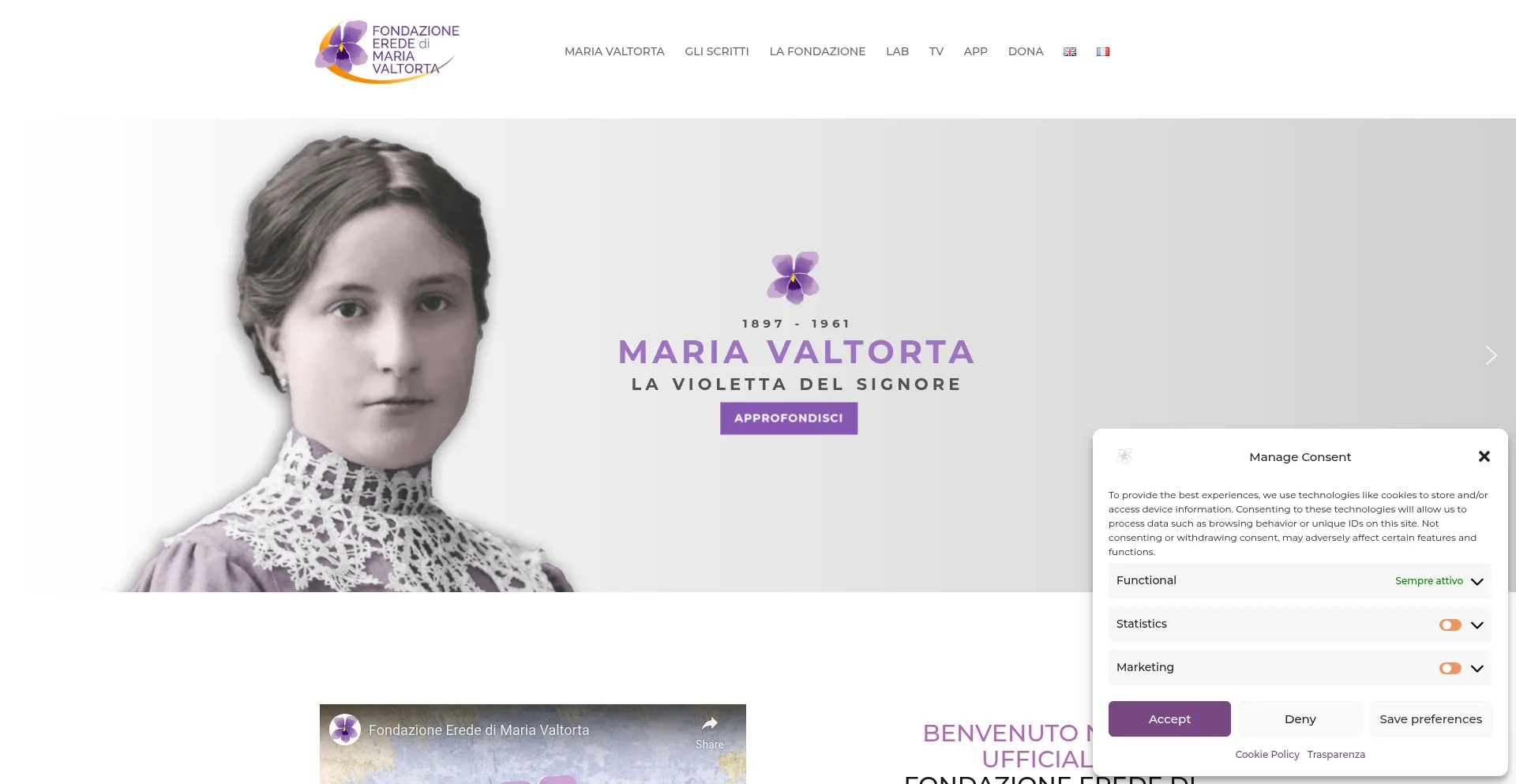 Website screenshot of Mariavaltorta.com