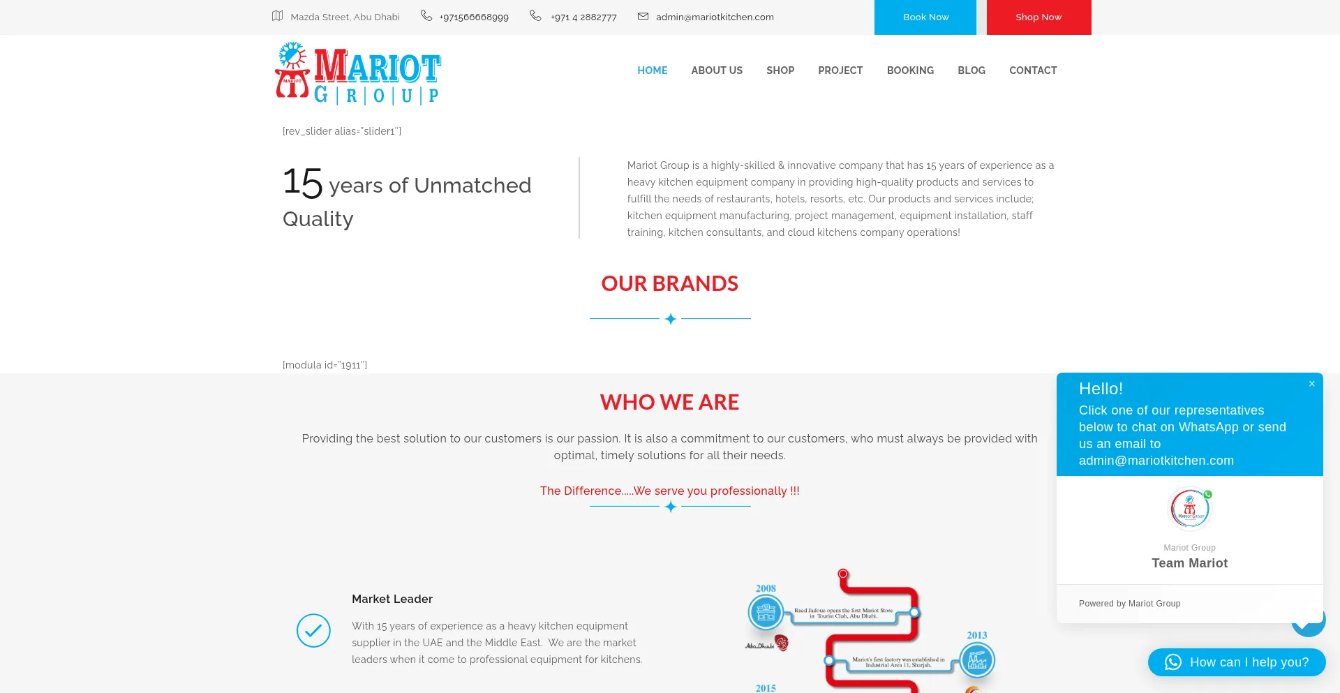 Website screenshot of Mariot-group.com