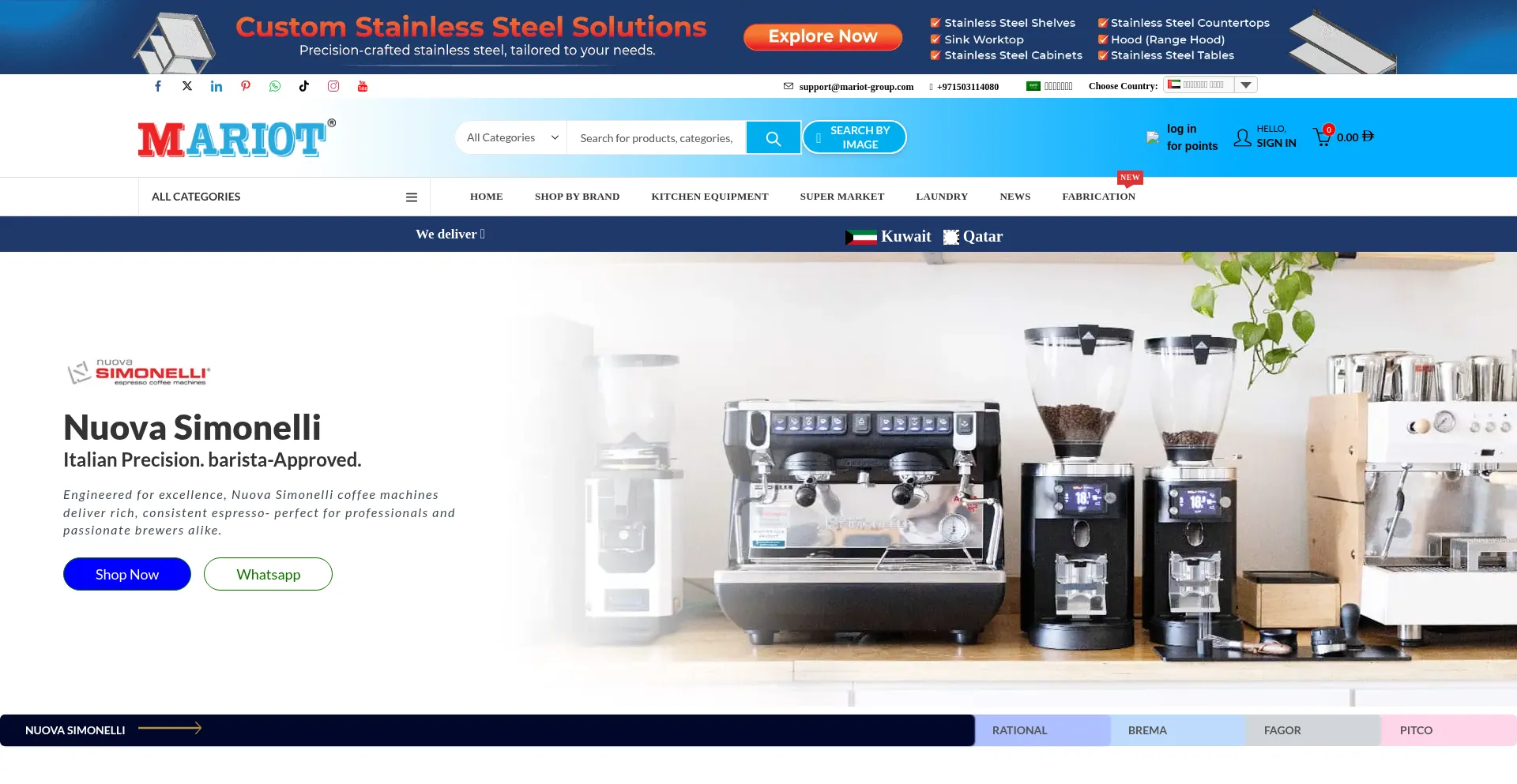 Website screenshot of Mariotstore.com