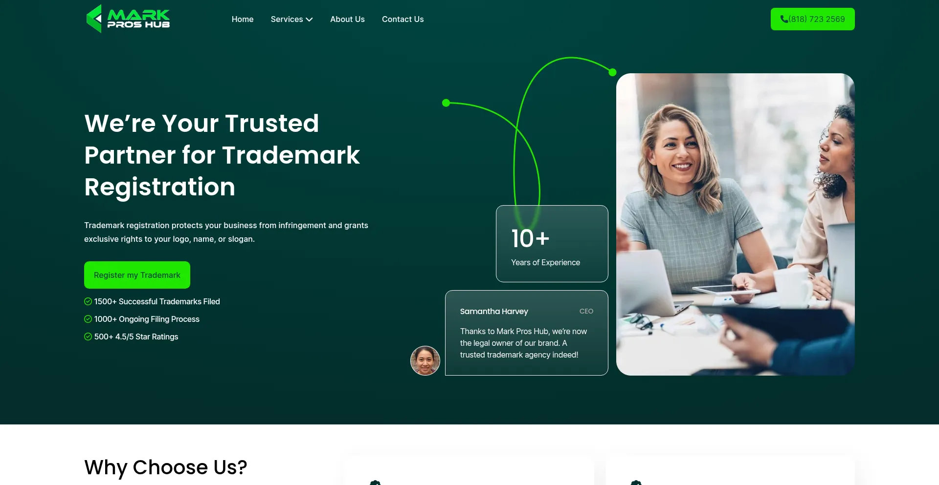 Website screenshot of Markproshub.com