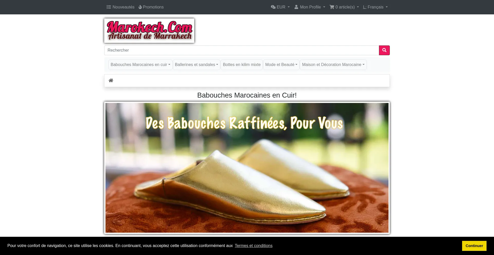 Website screenshot of Marokech.com