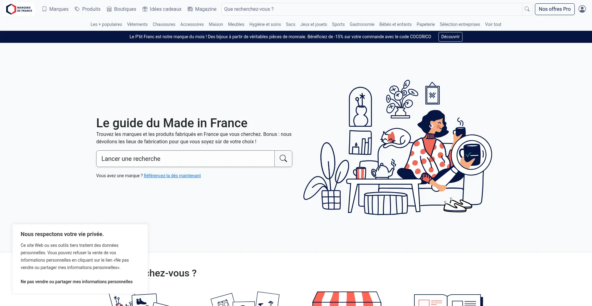 Website screenshot of Marques-de-france.fr