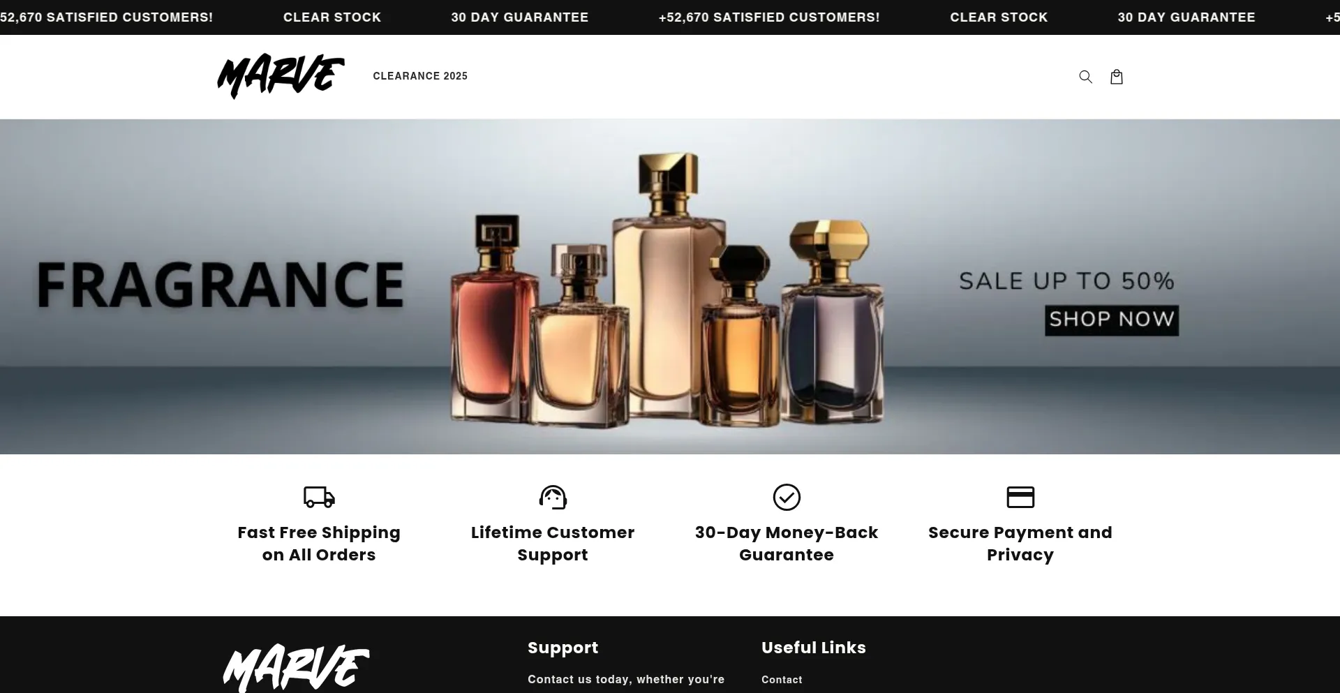 Website screenshot of Marvepremium.com