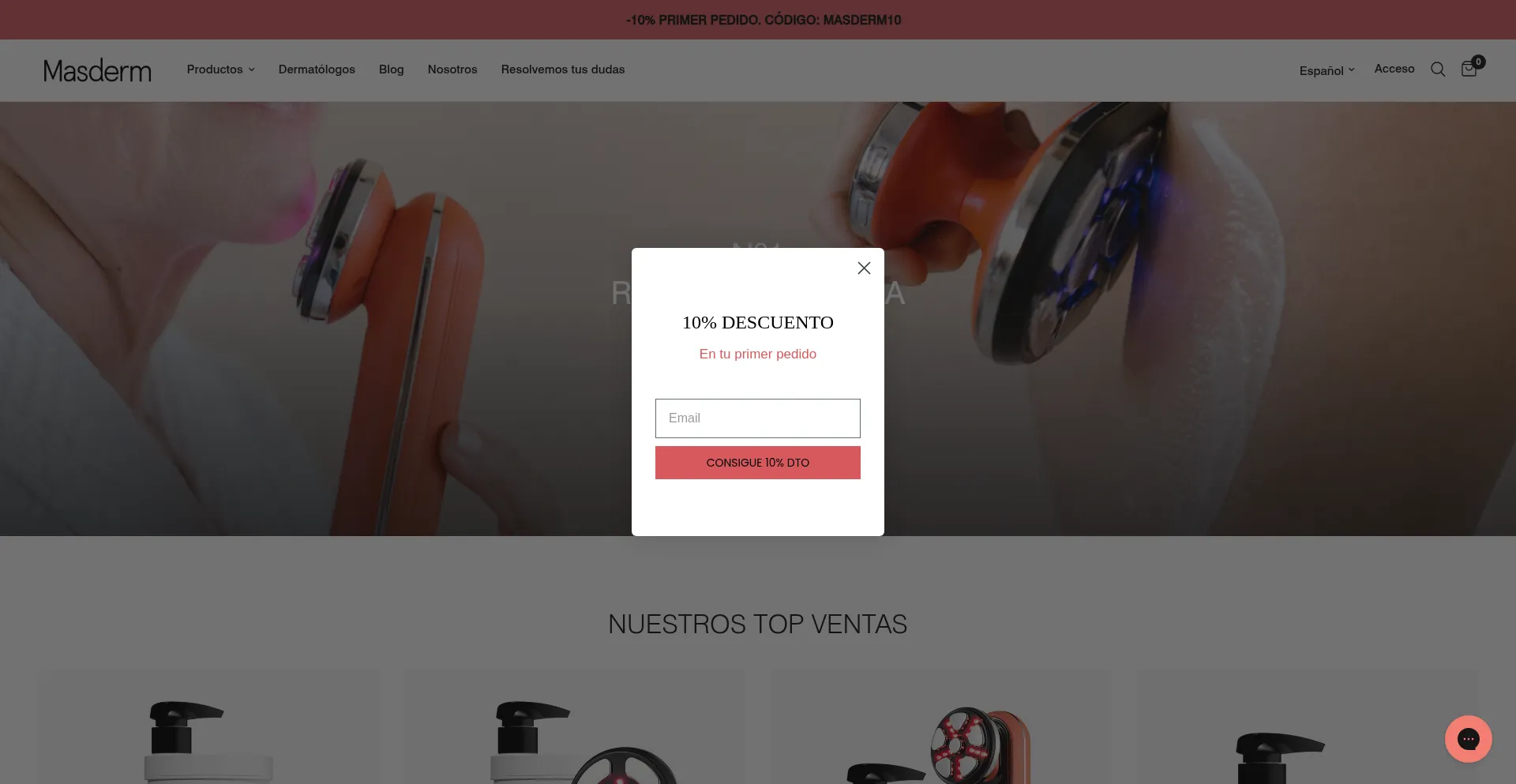 Website screenshot of Masderm.com