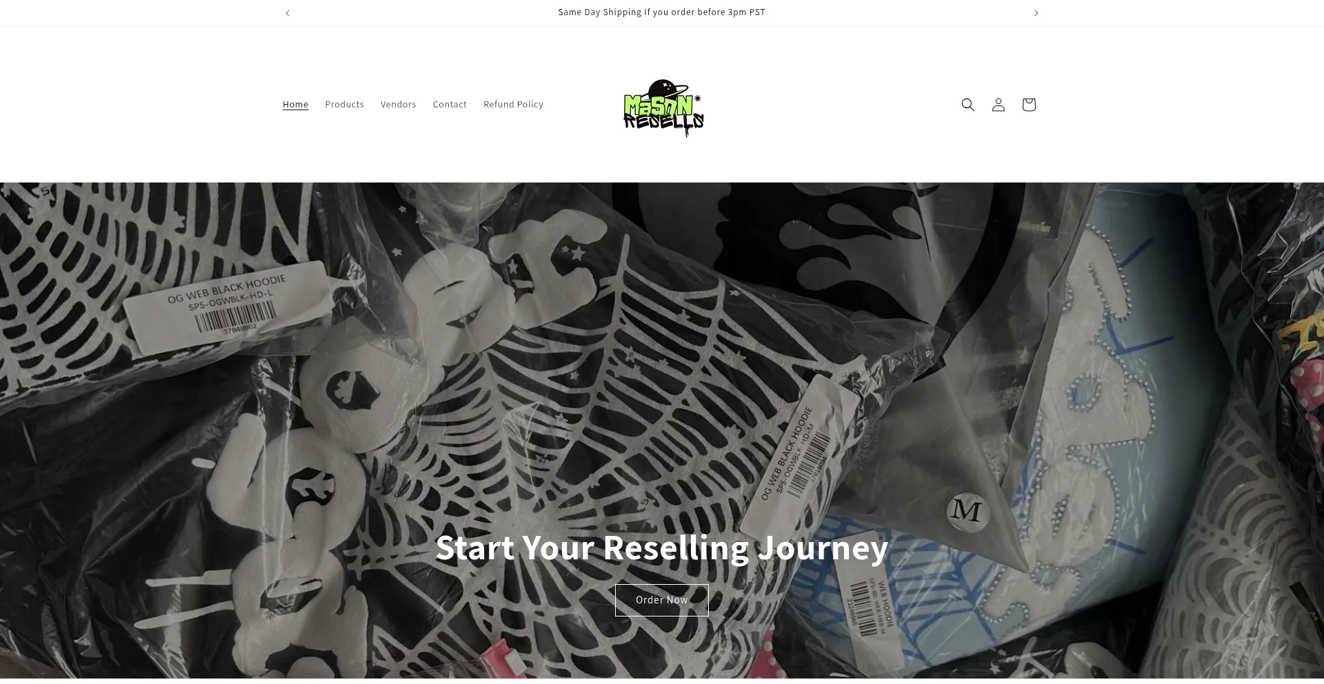 Website screenshot of Masonresells.com