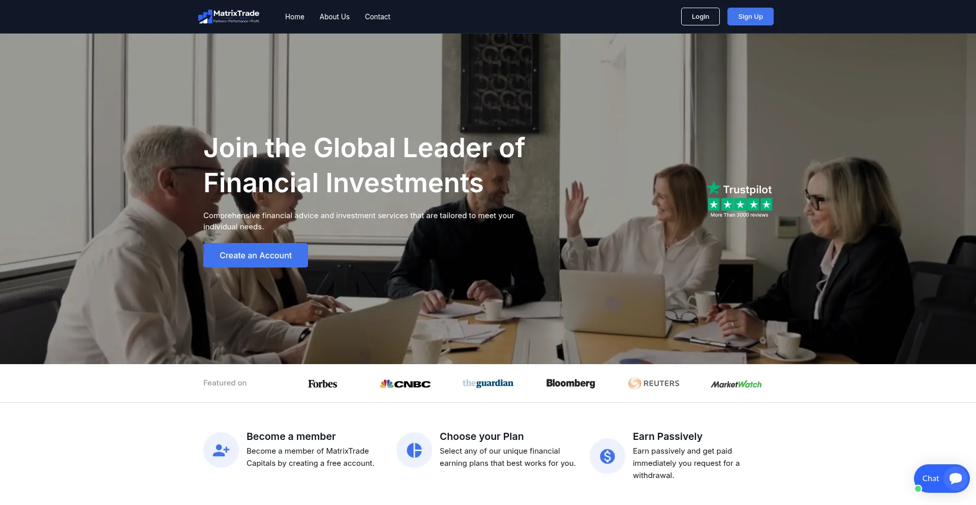 Website screenshot of Matrixtradecapital.com