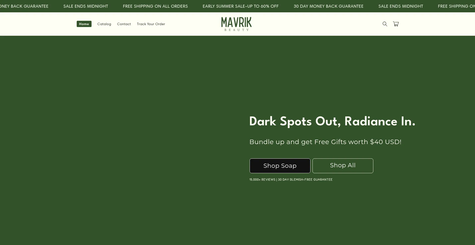 Website screenshot of Mavrikbeauty.com