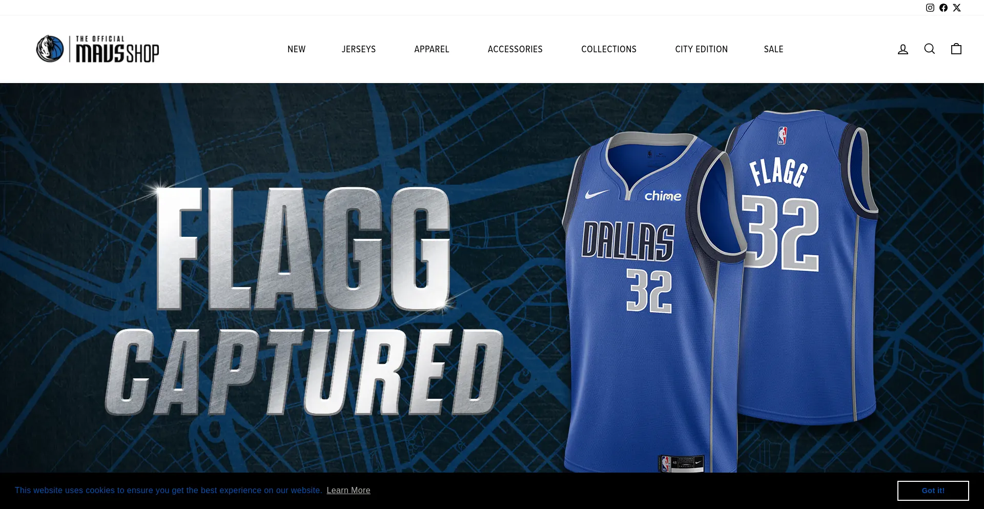 Website screenshot of Mavsshop.com
