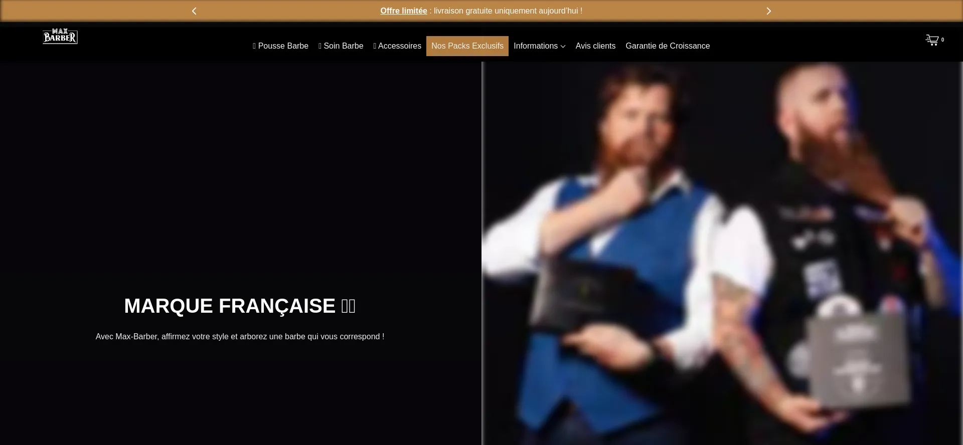 Website screenshot of Max-barber.fr