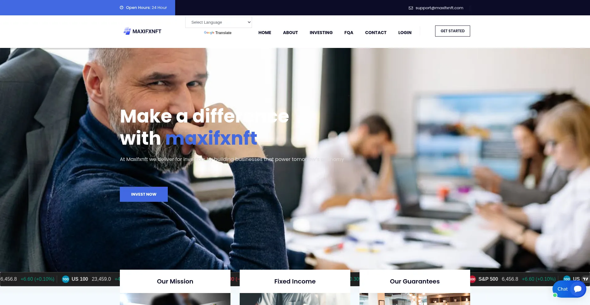 Website screenshot of Maxifxnft.com