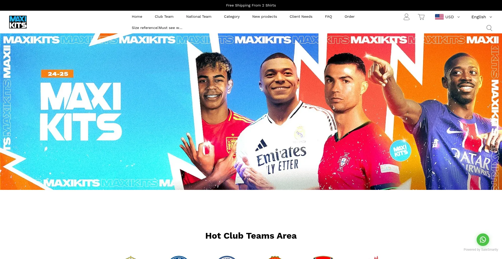 Website screenshot of Maxikits.club