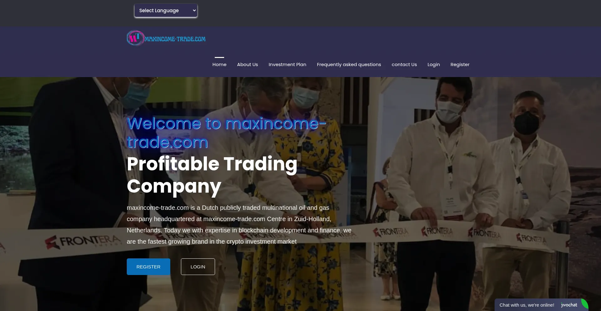 Website screenshot of Maxincome-trade.com