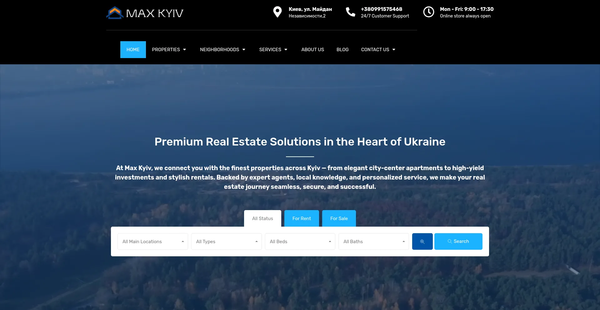 Website screenshot of Maxkyiv.com