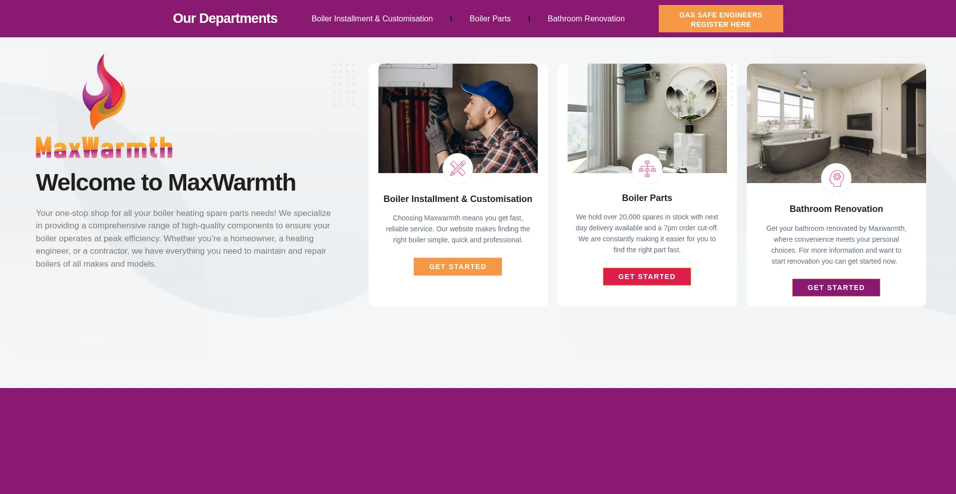 Website screenshot of Maxwarmth.com