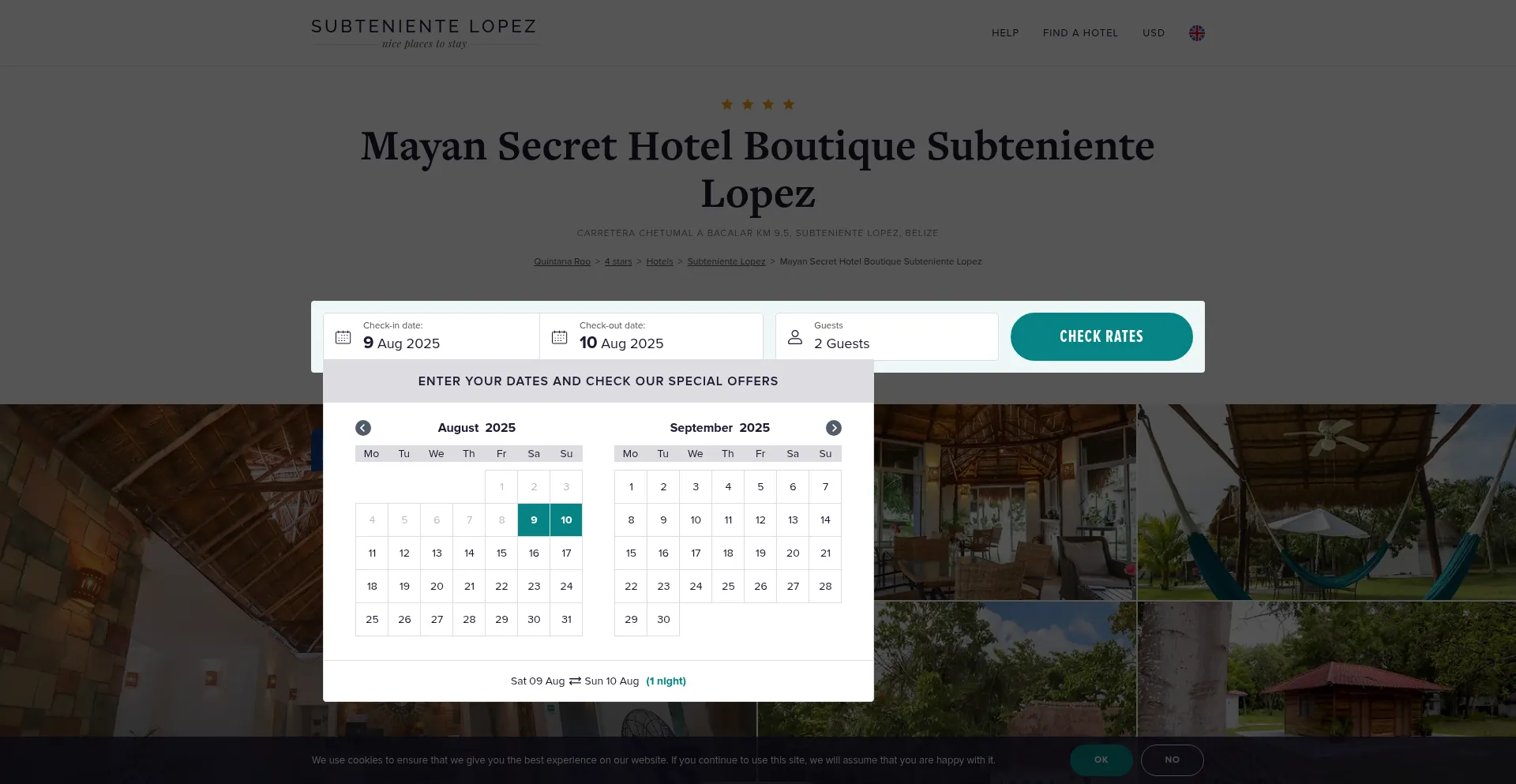 Website screenshot of Mayan-secret-boutique.hotels-quintana-roo.com