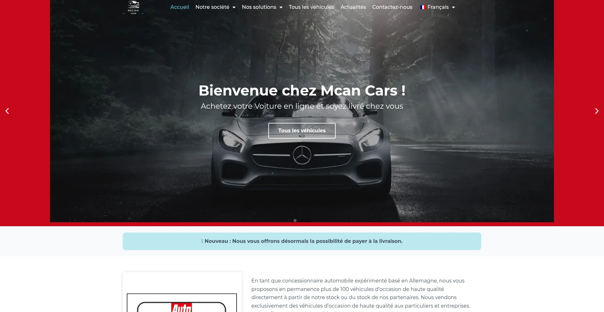 Website screenshot of Mcan-cars.de