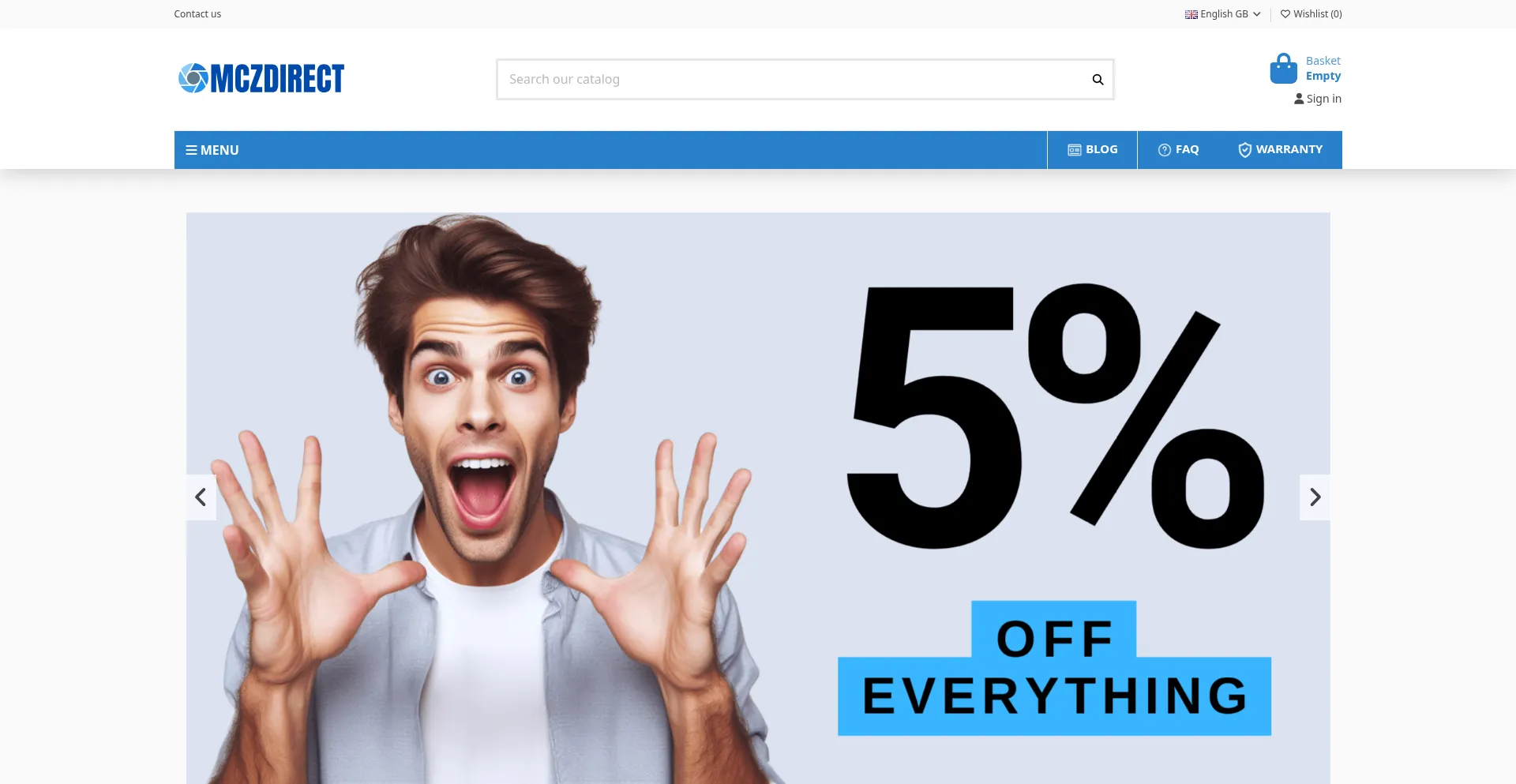 Website screenshot of Mczdirect.com