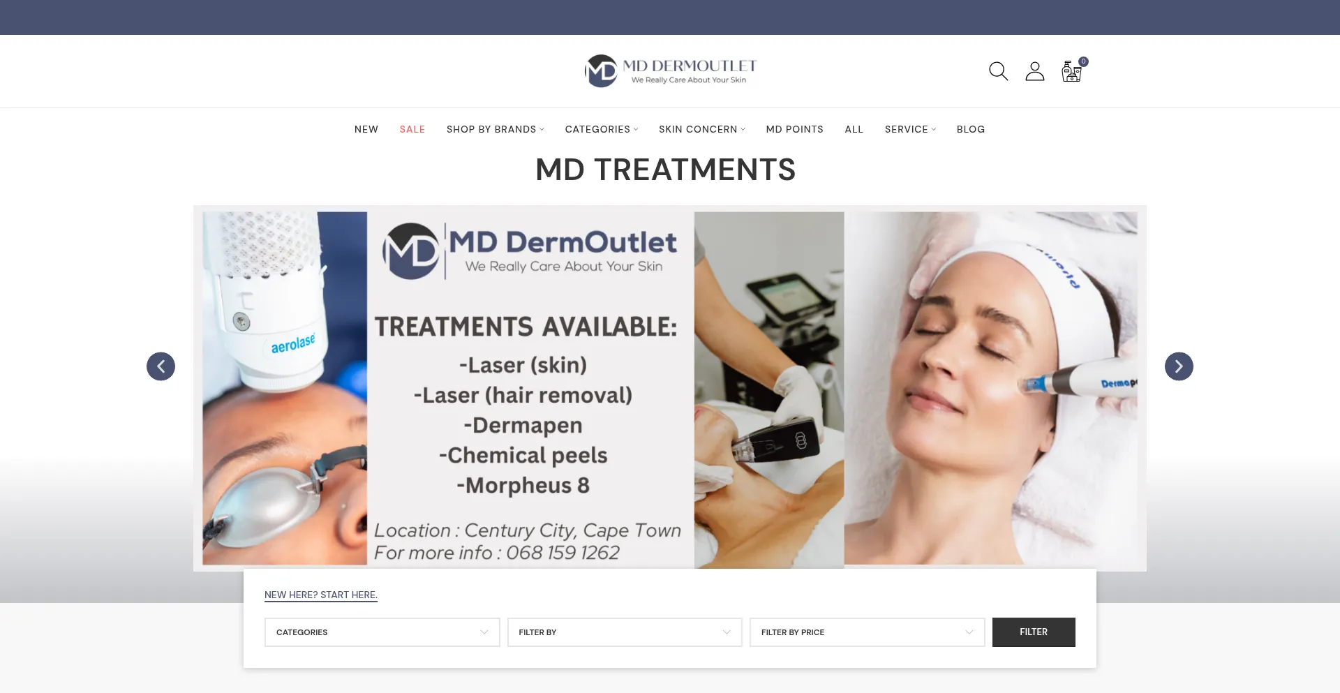 Website screenshot of Mddermoutlet.co.za