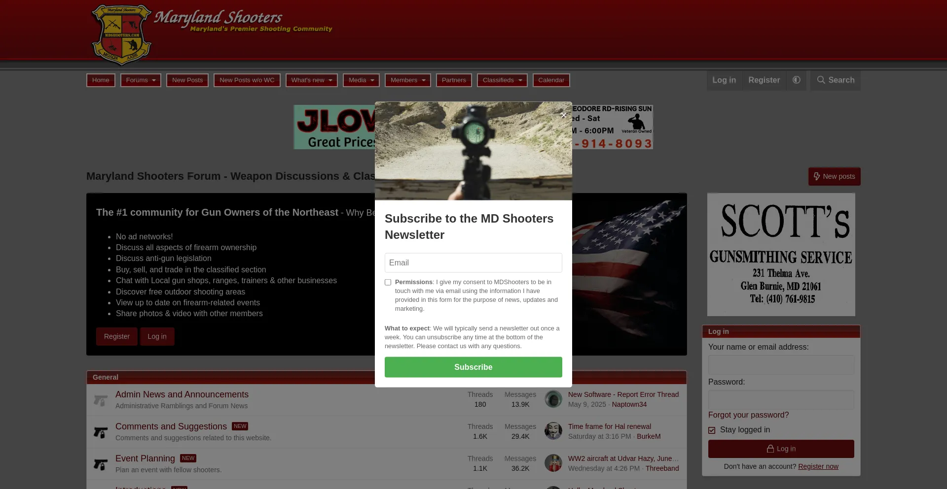 Website screenshot of Mdshooters.com