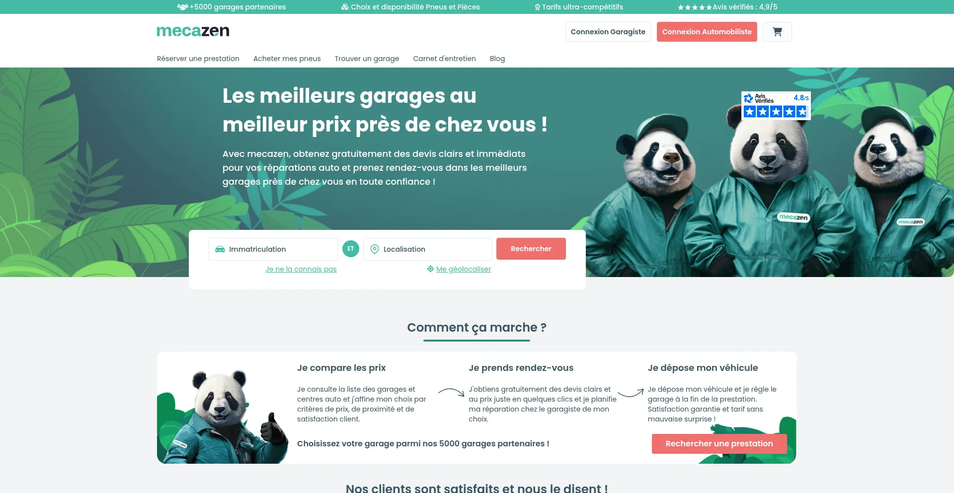 Website screenshot of Mecazen.fr