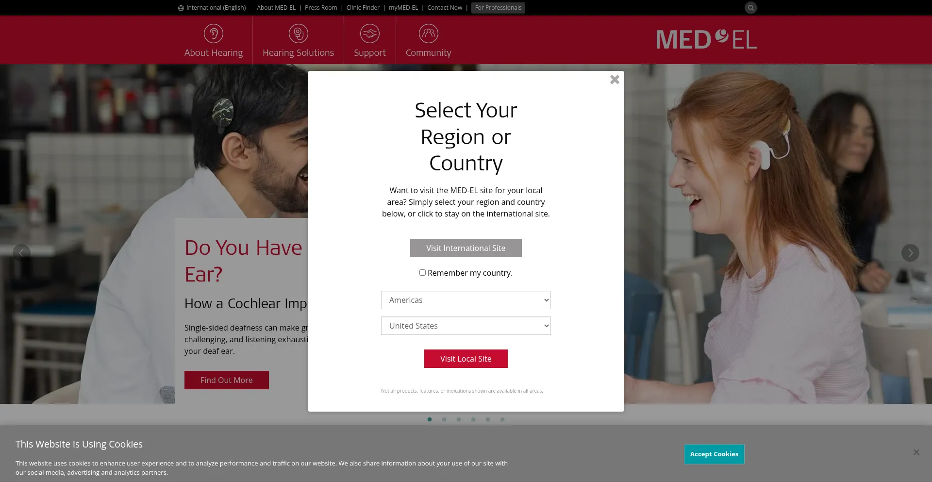 Website screenshot of Medel.com