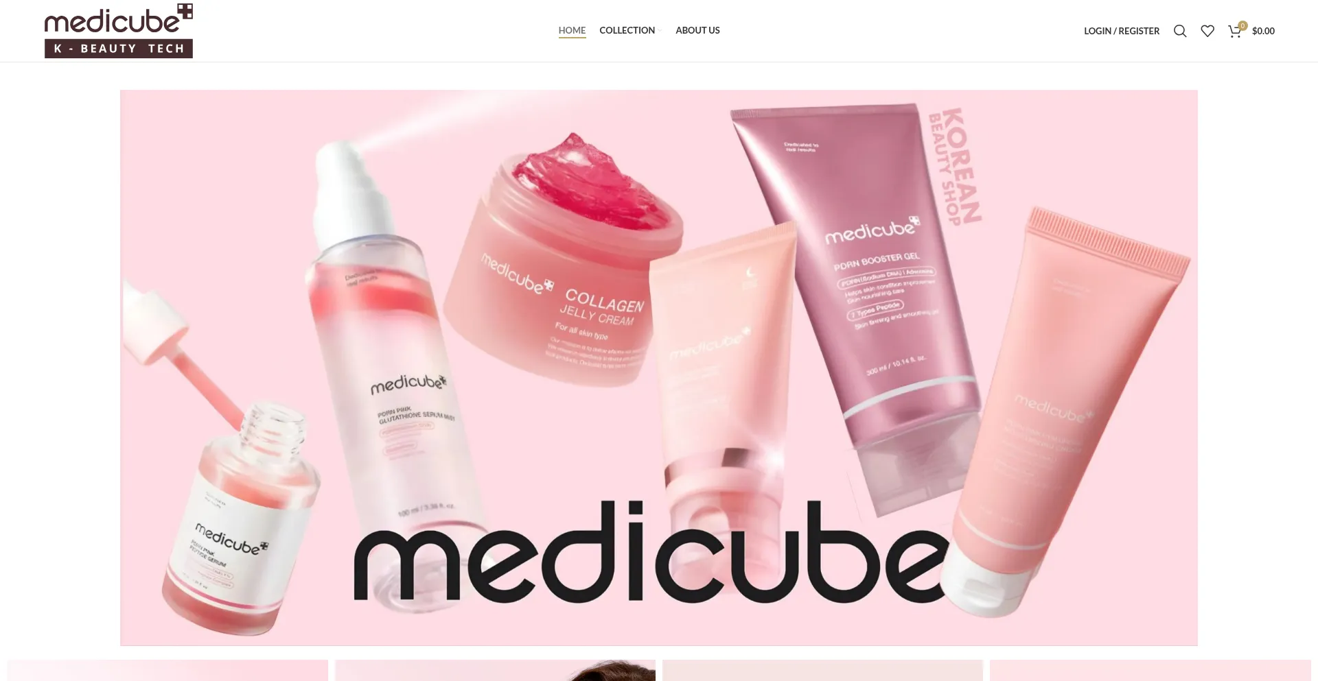 Website screenshot of Medicubestores.com