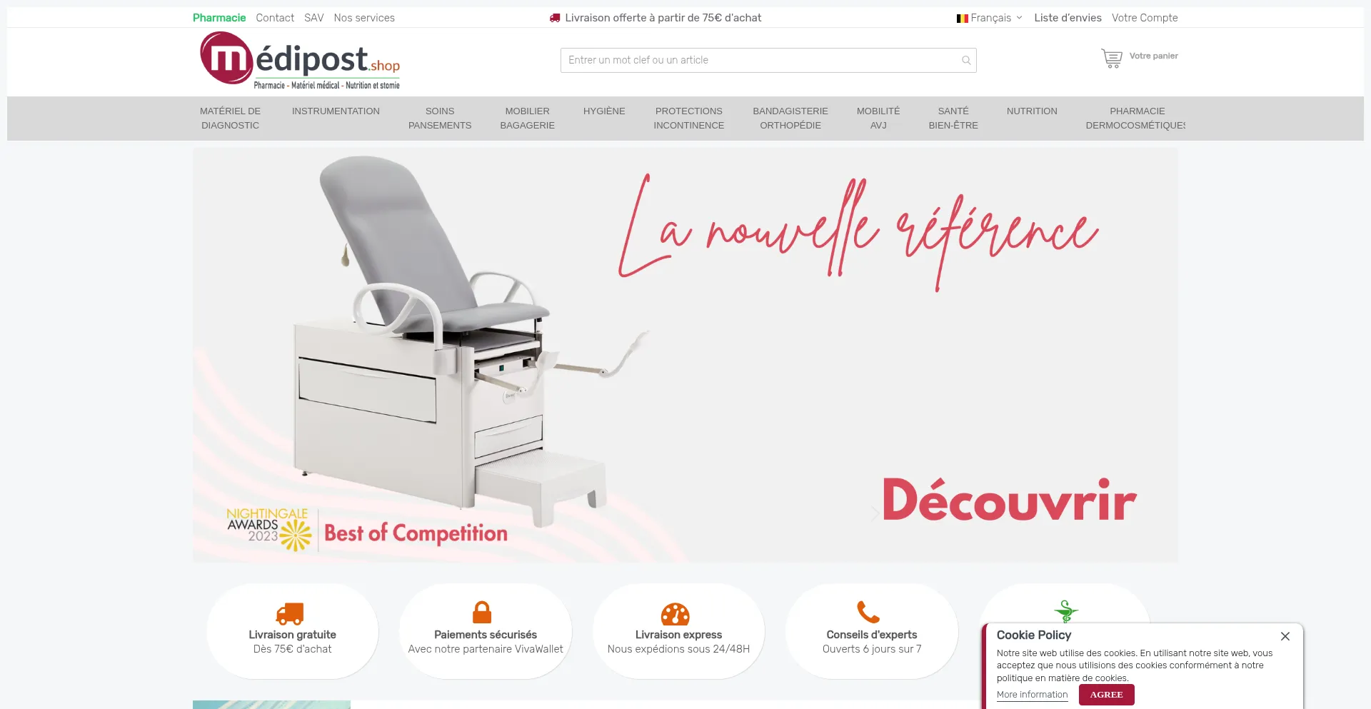 Website screenshot of Medipost.shop