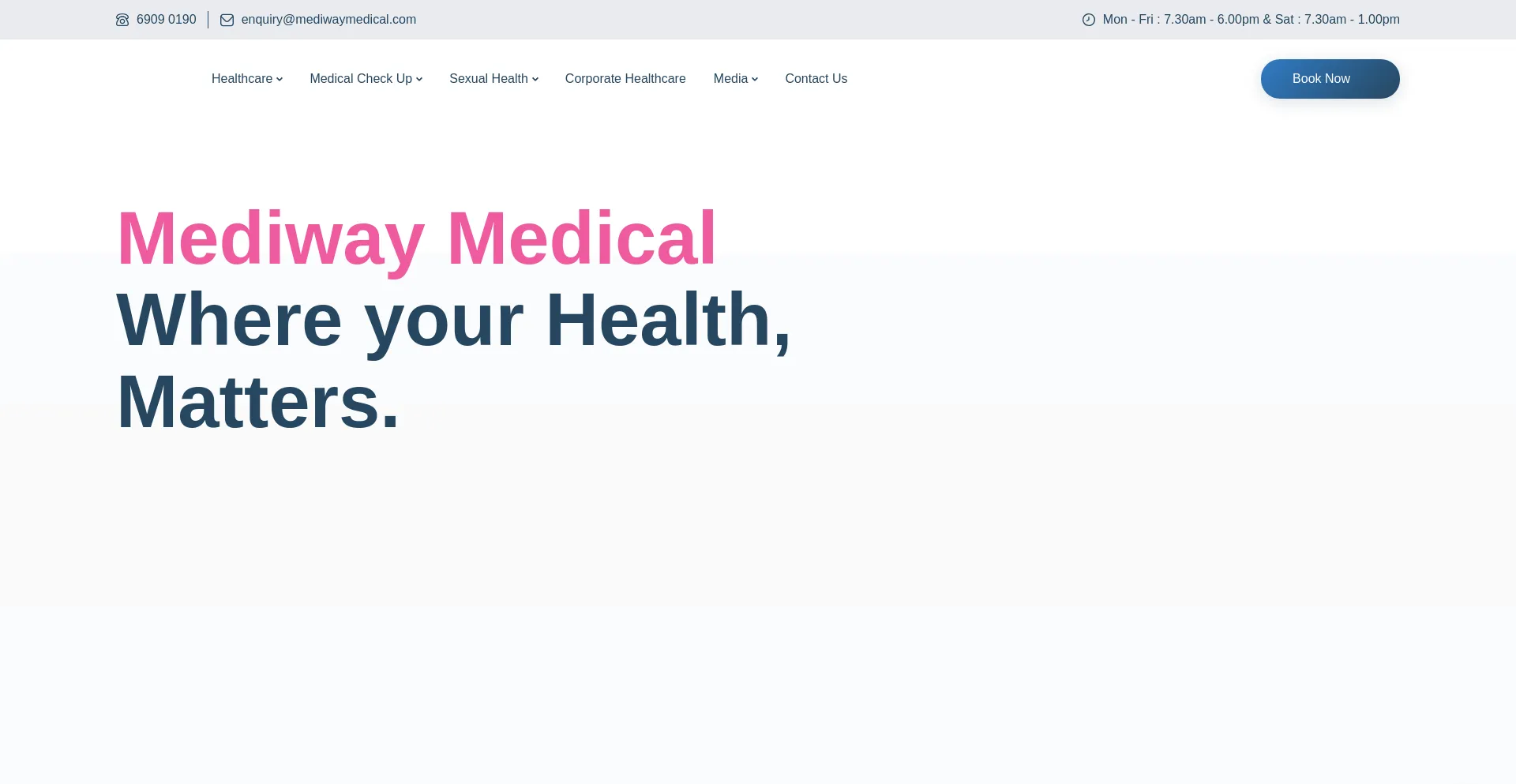 Website screenshot of Mediwaymedical.com