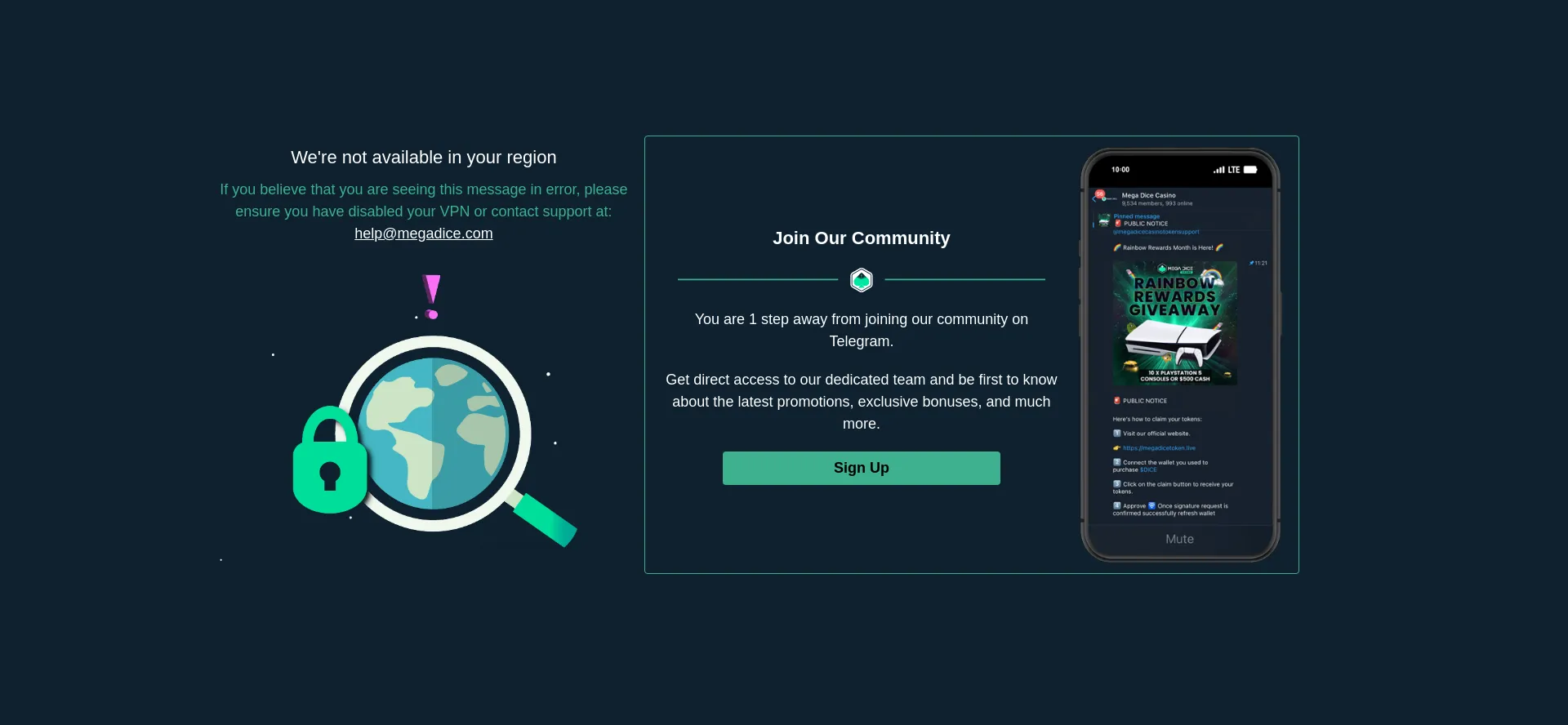 Megadice.com Screenshot