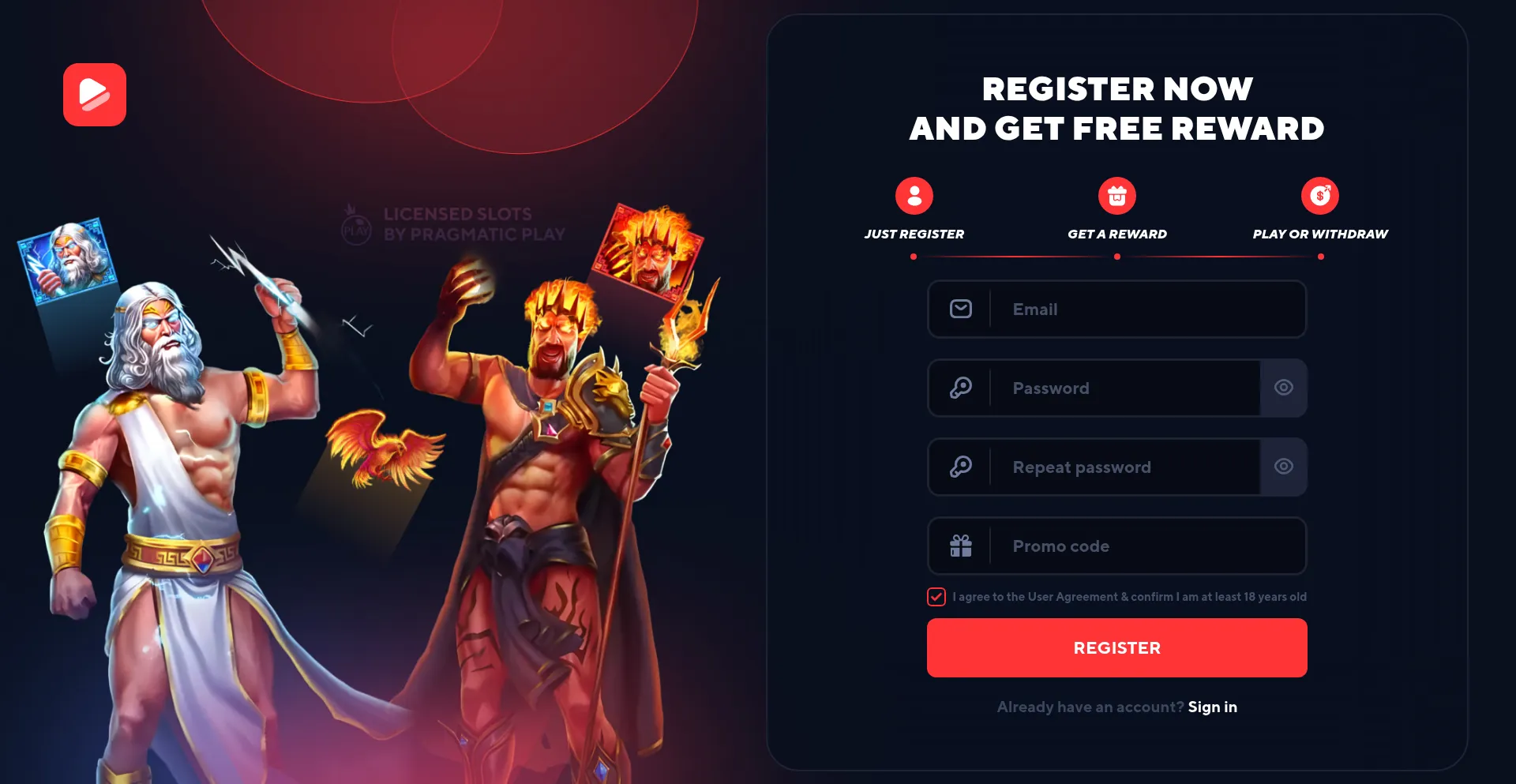 Website screenshot of Megawinempire.digital