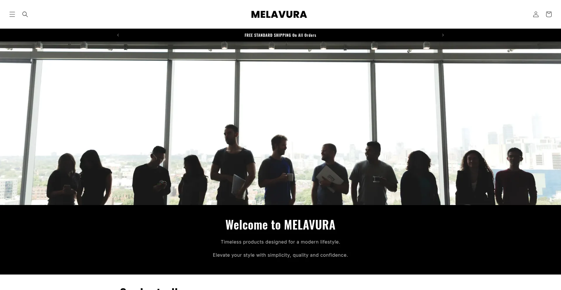 Website screenshot of Melavura.shop