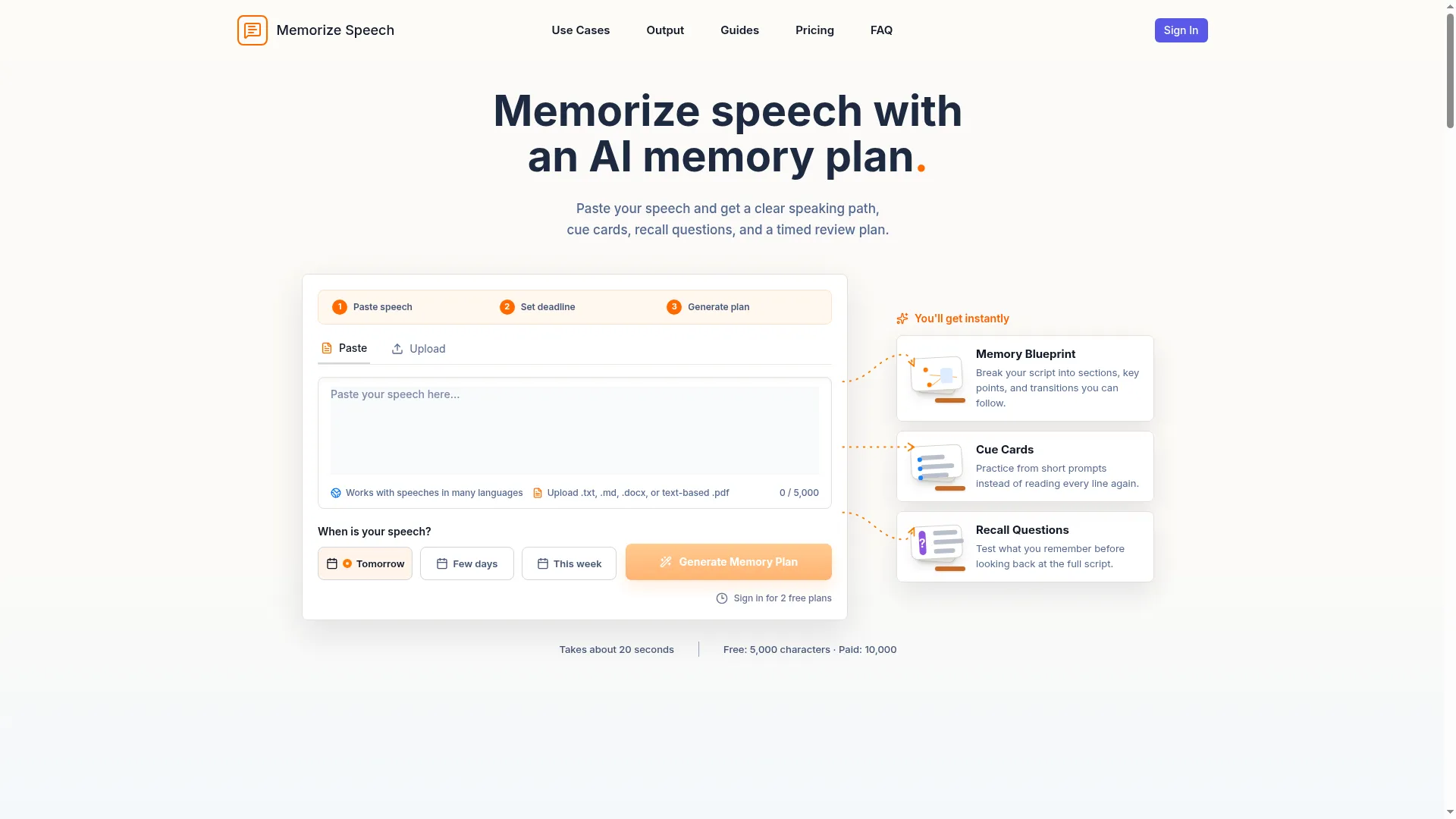 Memorizespeech.com