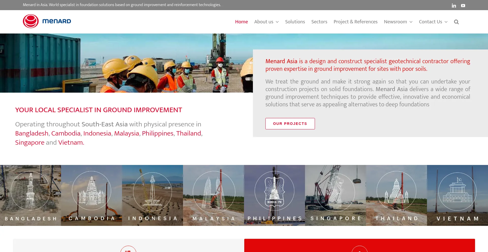 Website screenshot of Menard-asia.com