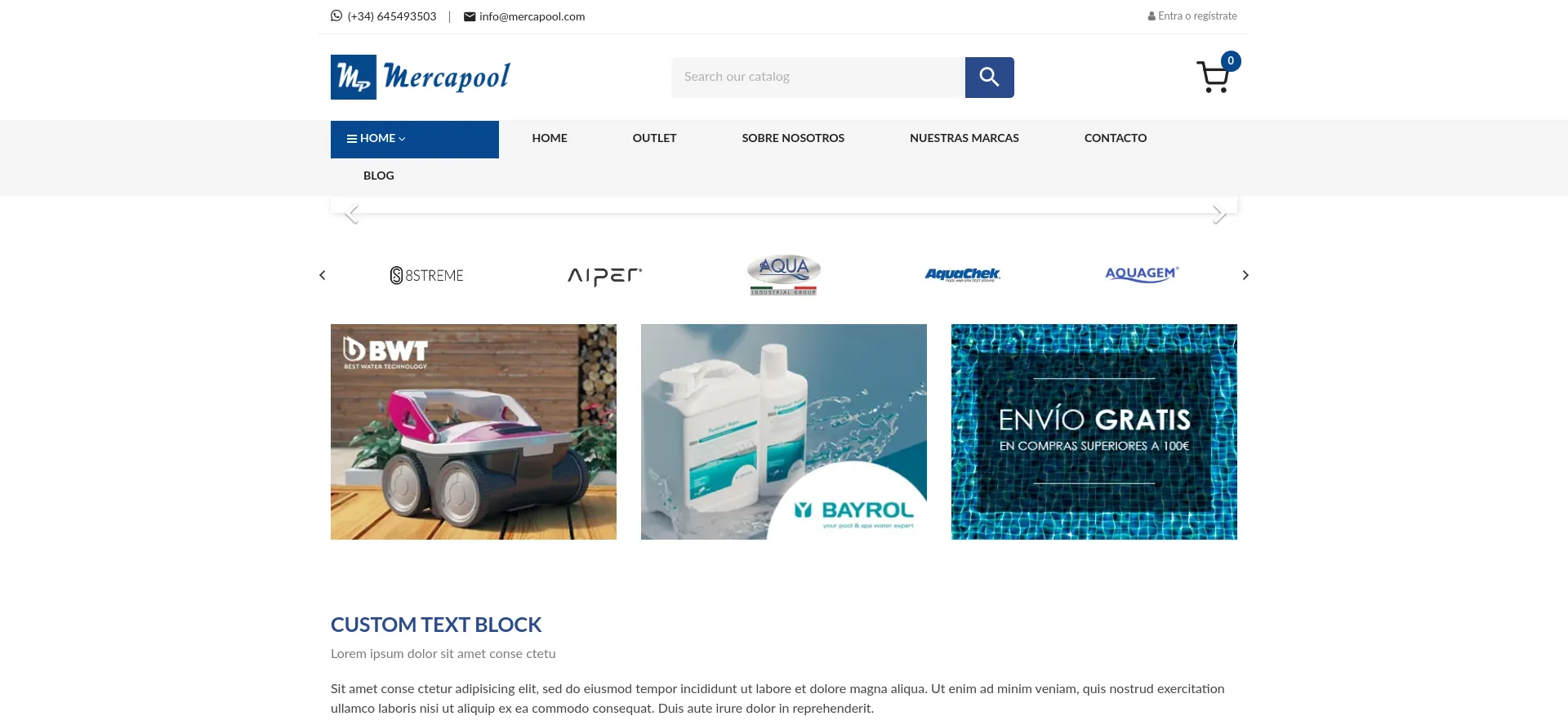 Website screenshot of Mercapool.com